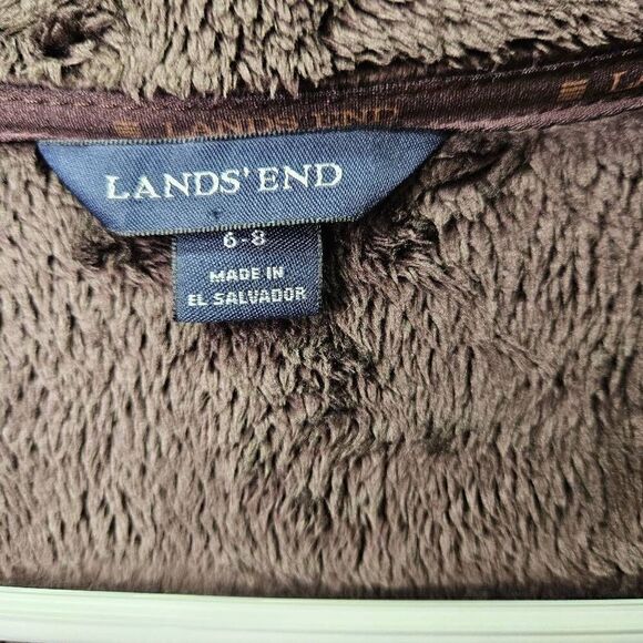 Lands End Fleece Jacket Womens Size Small 6-8 Brown 100% Polyester - Picture 6 of 12